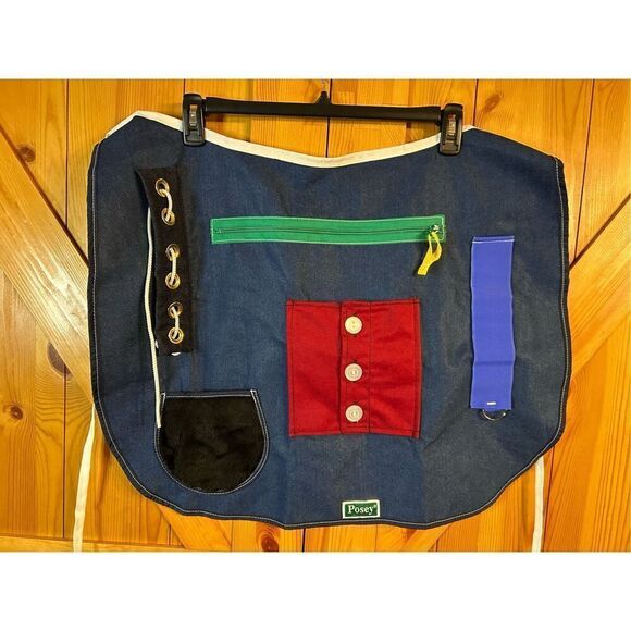 Posey Physical Hand Therapy Zipper Button Laceup Fuzzy Pouch Activity Apron (492 - Picture 1 of 4